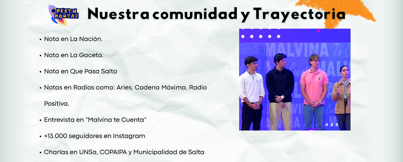 Nuestra comunidad y trayectoria de Oportunautas